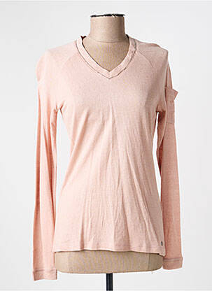 Top tissage jersey manches longues rose VOODOO femme