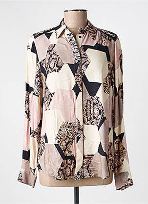 Chemisier coupe cintrée manches longues beige MERI & ESCA femme