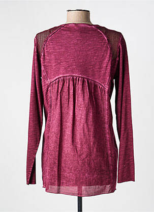 Top col v manches longues violet GUY DUBOUIS femme