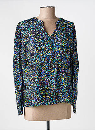 Blouse imprimé fantaisie manches longues bleu JULIE GUERLANDE femme