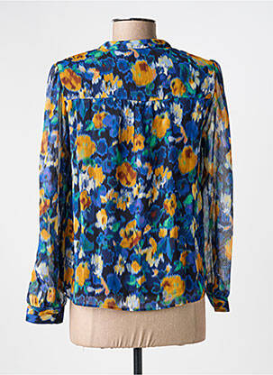 Blouse légère et transparente manches longues bleu JULIE GUERLANDE femme