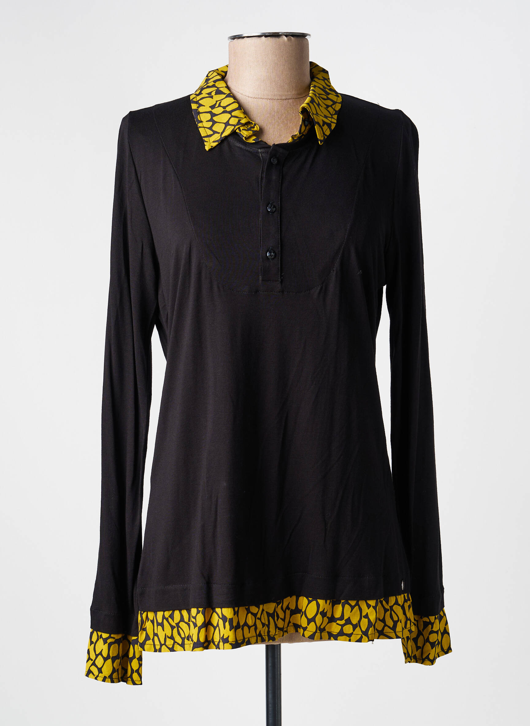 Top stretch manches longues jaune VOODOO femme