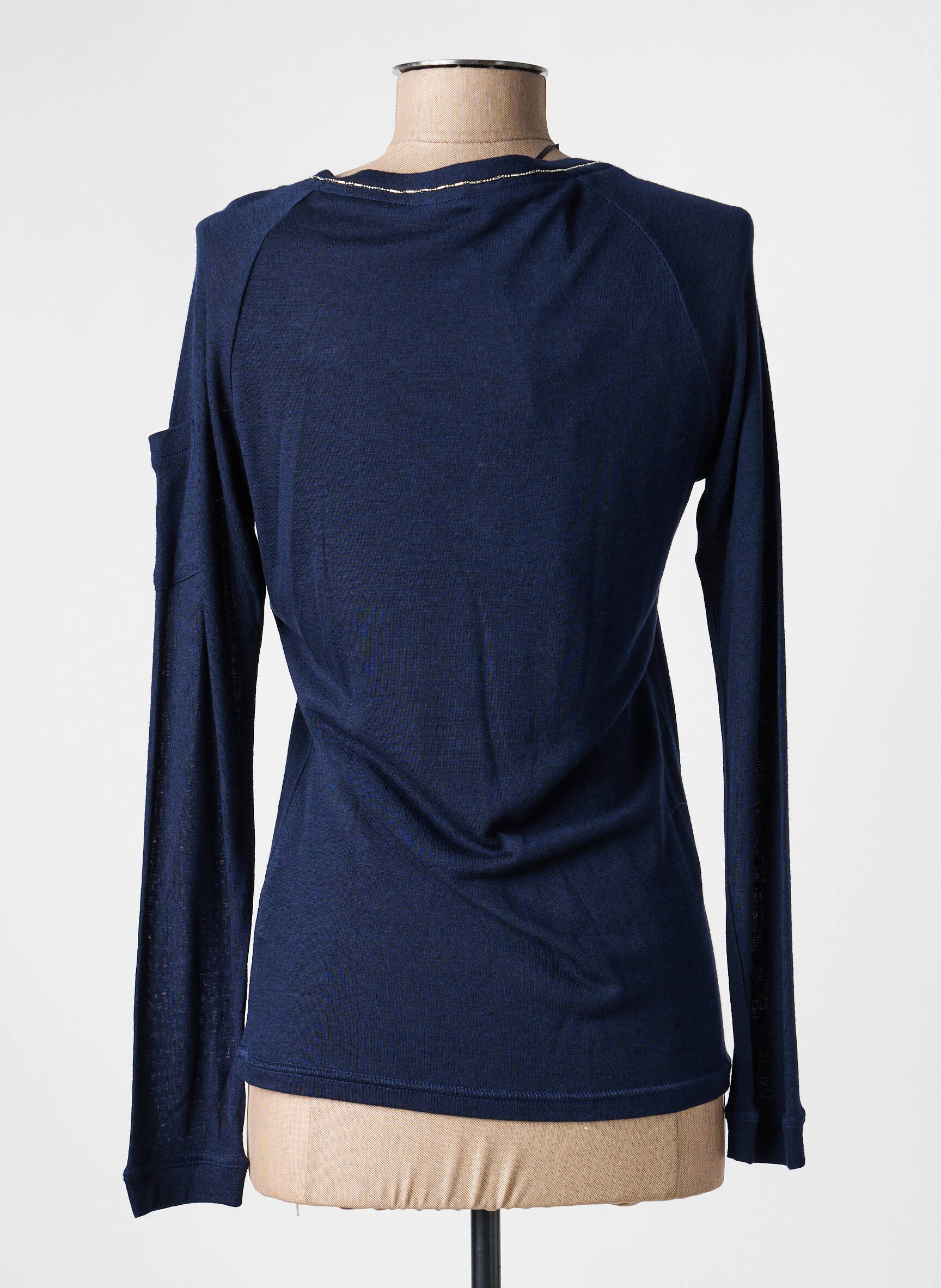 Top tissage jersey manches longues bleu VOODOO femme