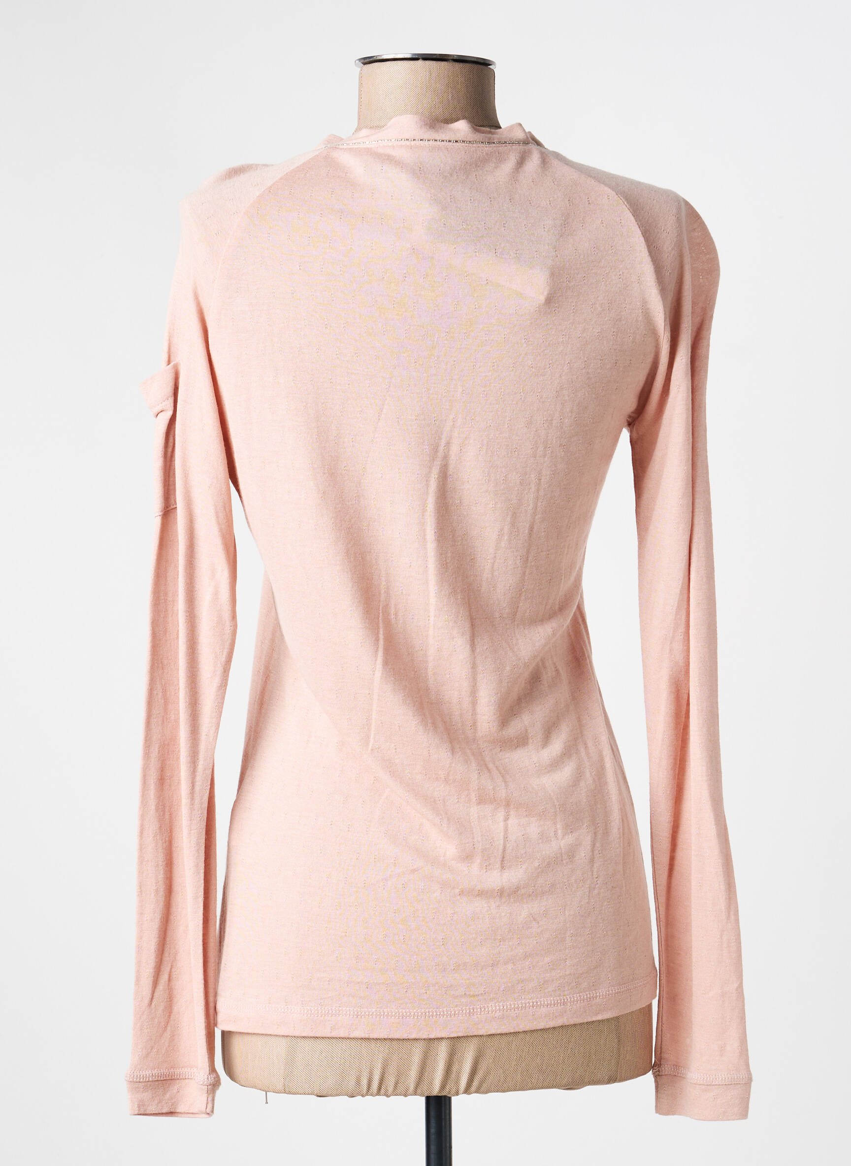 Top tissage jersey manches longues rose VOODOO femme