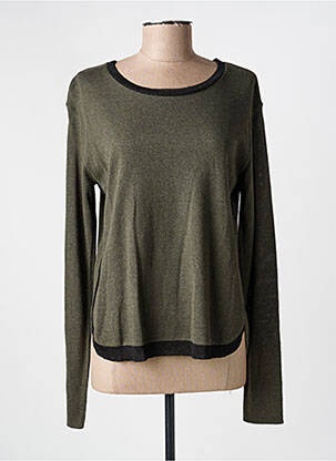 Pull coupe droite manches longues vert VOODOO femme