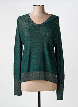 Pull col v manches longues vert VOODOO femme