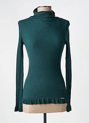 Pull coupe cintrée manches longues vert VOODOO femme