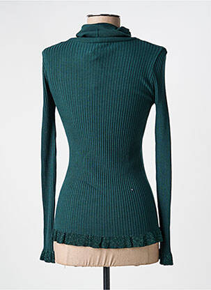 Pull coupe cintrée manches longues vert VOODOO femme