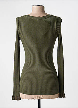 Pull coupe cintrée manches longues vert VOODOO femme