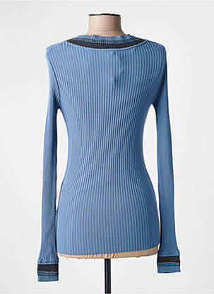 Pull coupe cintrée manches longues bleu VOODOO femme