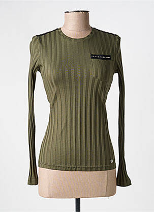 Top col rond manches longues vert VOODOO femme