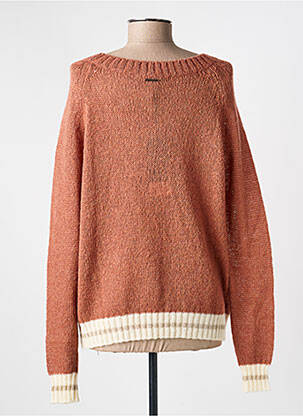 Pull resserrée sur le bas manches longues marron VOODOO femme