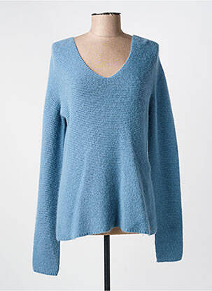 Pull coupe droite manches longues bleu VOODOO femme