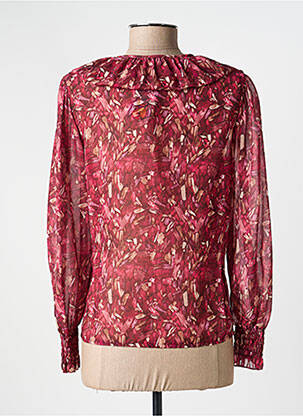 Blouse légère et transparente manches longues rouge COULEURS DU TEMPS femme