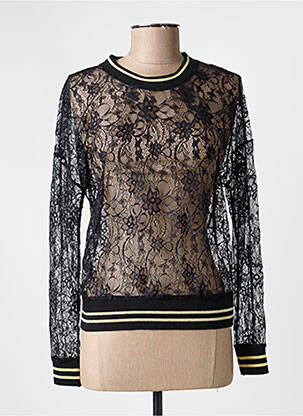 Top col rond manches longues noir VOODOO femme