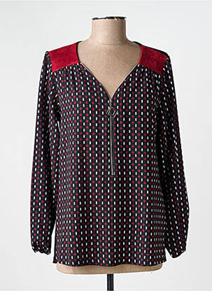 Blouse imprimé fantaisie manches longues rouge GUY DUBOUIS femme