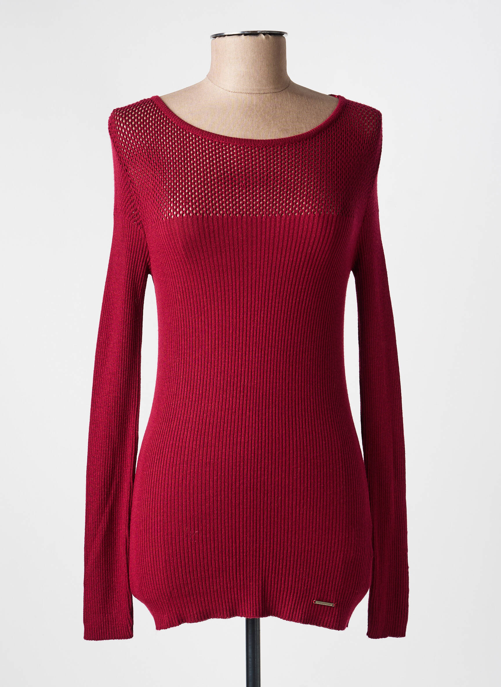 Pull resserrée sur le bas manches longues rouge VOODOO femme