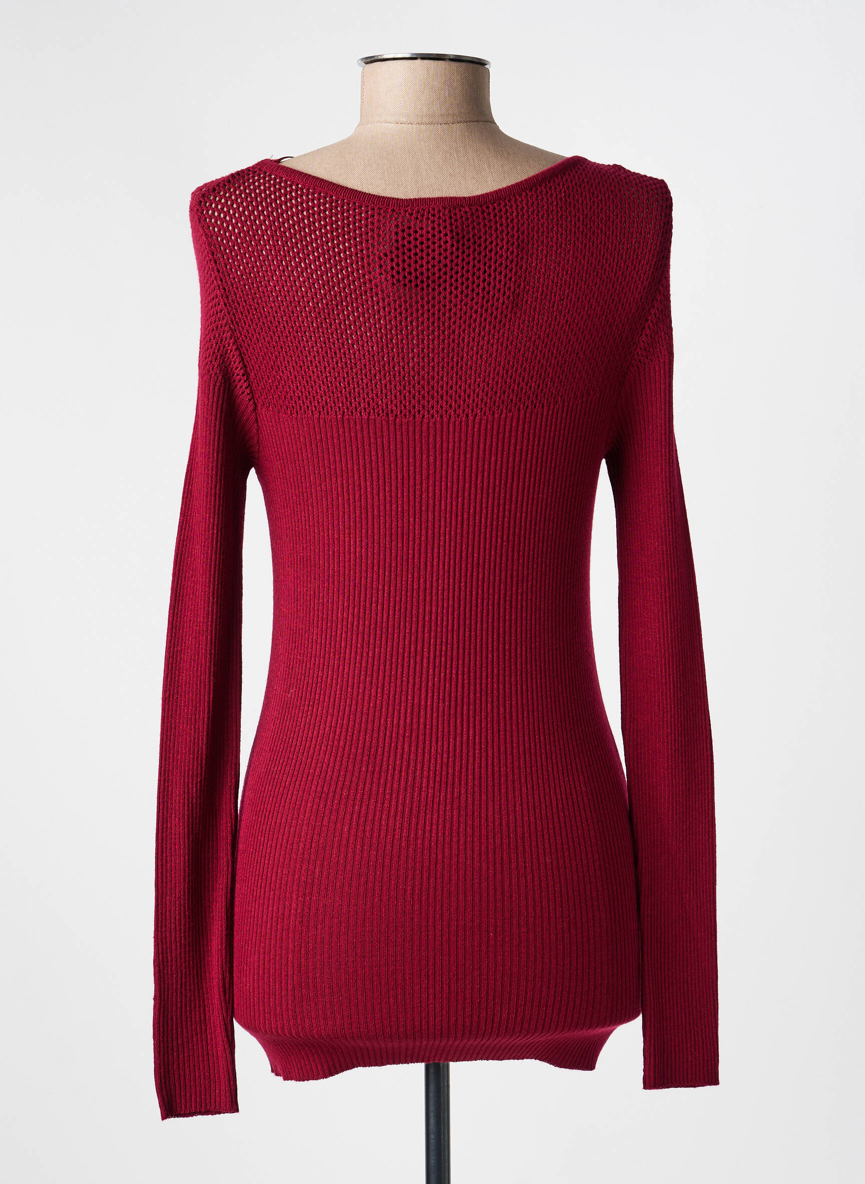 Pull resserrée sur le bas manches longues rouge VOODOO femme