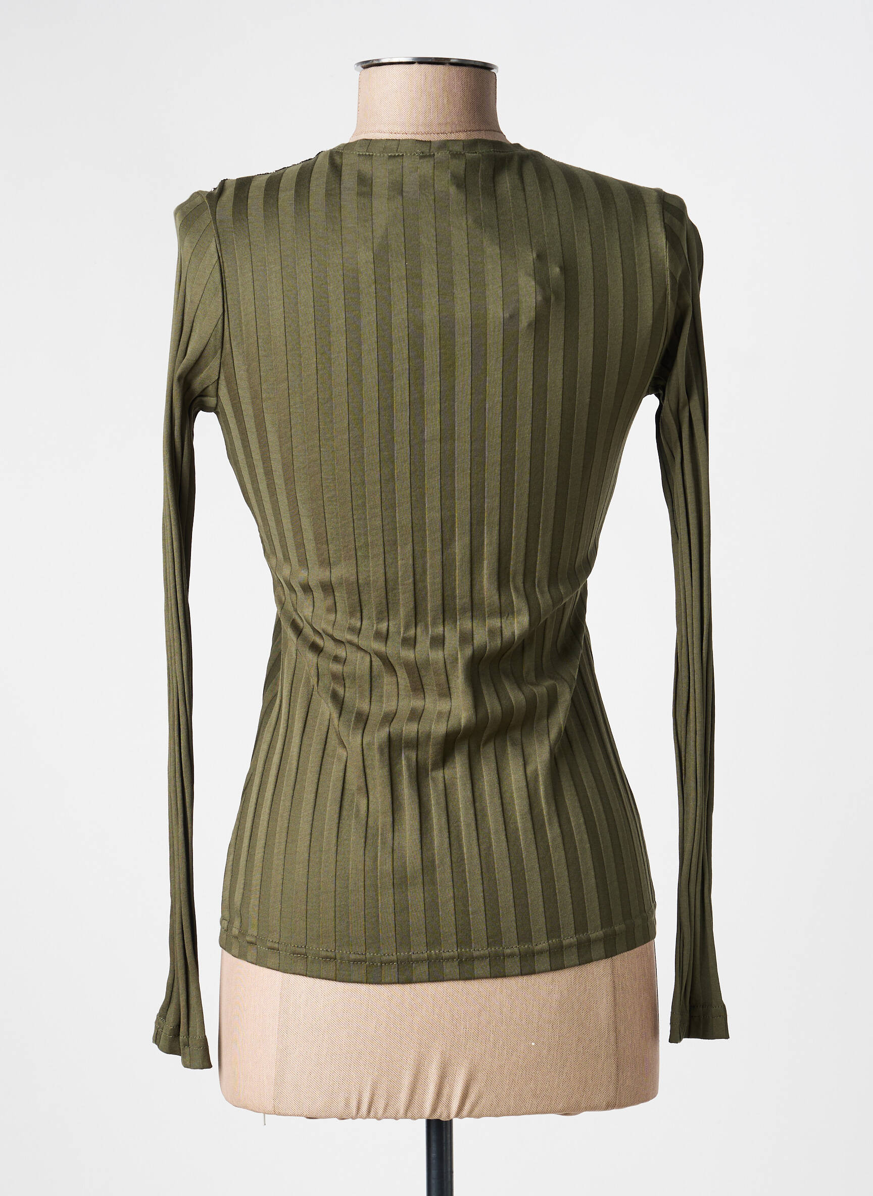 Top col rond manches longues vert VOODOO femme