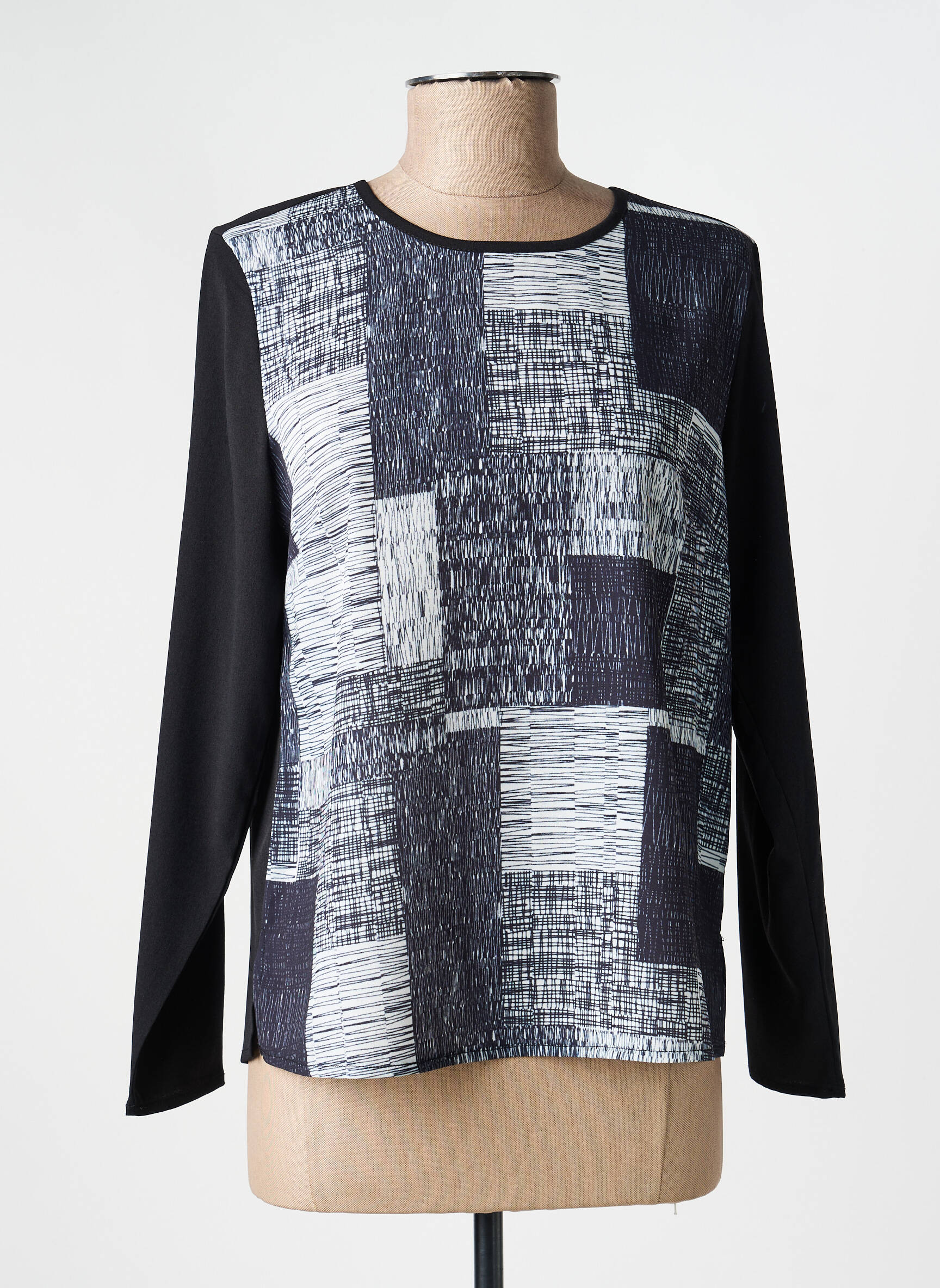 Top tissage jersey manches longues bleu MERI & ESCA femme