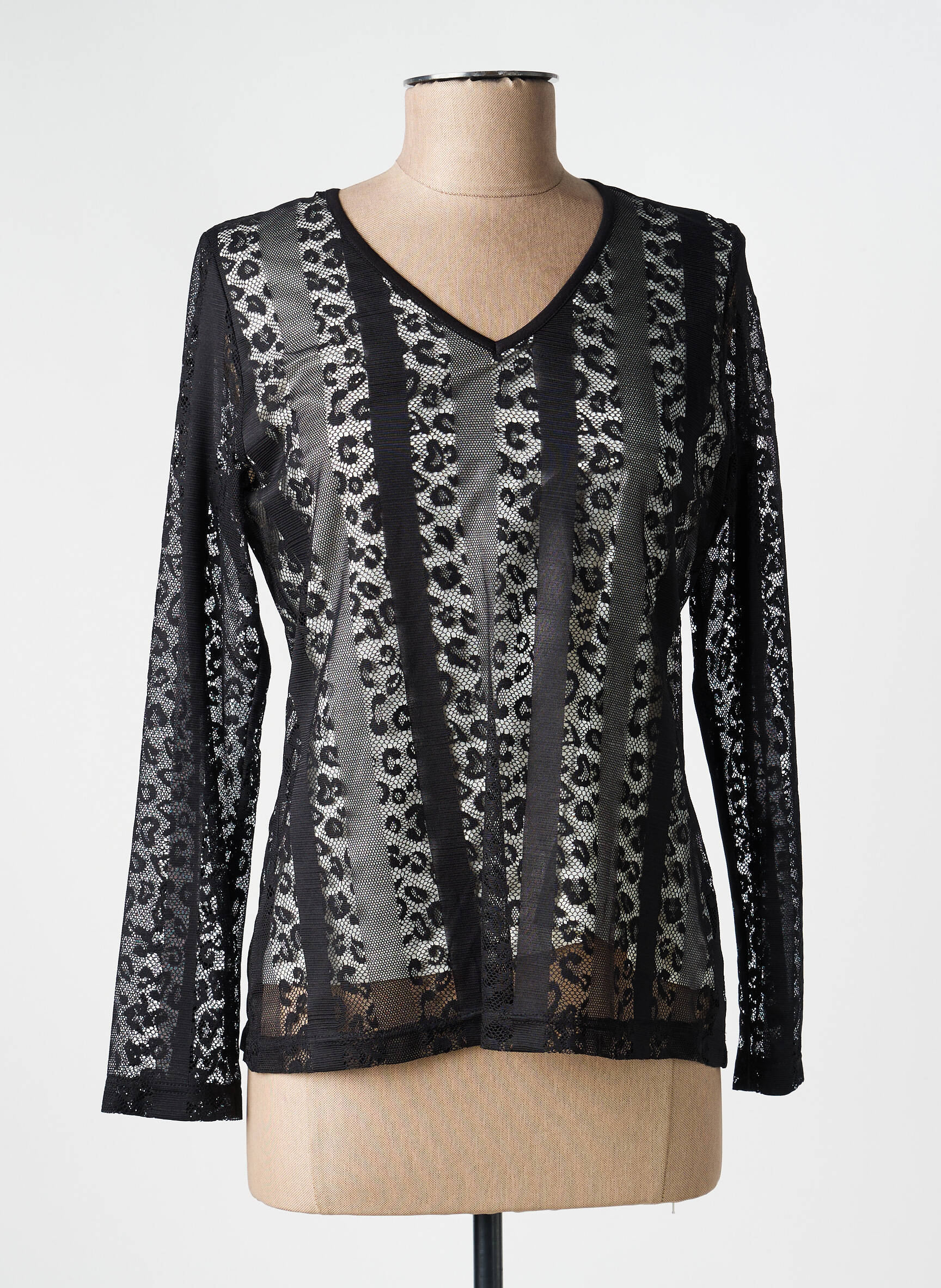 Top stretch manches longues noir GREGORY PAT femme
