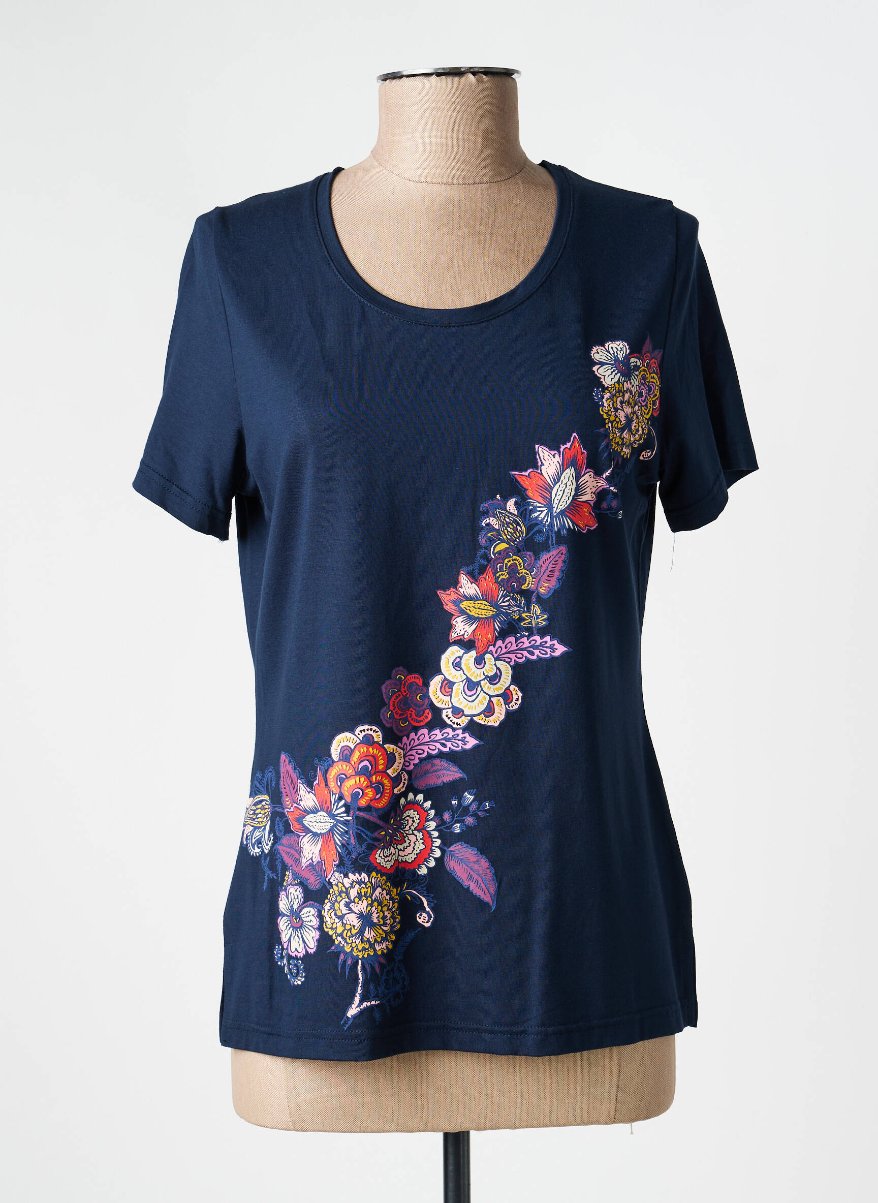 T-shirt coupe droite manches courtes bleu MERI & ESCA femme
