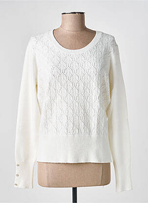 Pull resserrée sur le bas manches longues blanc JULIE GUERLANDE femme