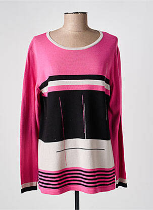 Pull coupe droite manches longues rose GUY DUBOUIS femme