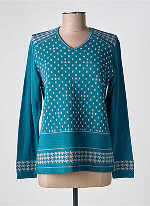 Pull coupe droite manches longues vert GUY DUBOUIS femme
