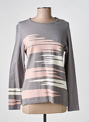 Pull coupe droite manches longues gris GUY DUBOUIS femme