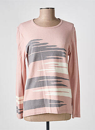 Pull coupe droite manches longues rose GUY DUBOUIS femme