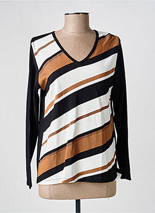 Pull coupe droite manches longues marron GUY DUBOUIS femme