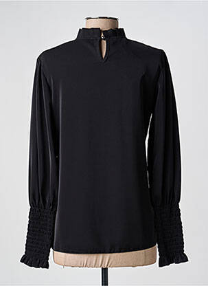 Blouse fermeture boutonnée au dos manches longues noir COULEURS DU TEMPS femme