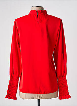 Blouse fermeture boutonnée au dos manches longues rouge COULEURS DU TEMPS femme