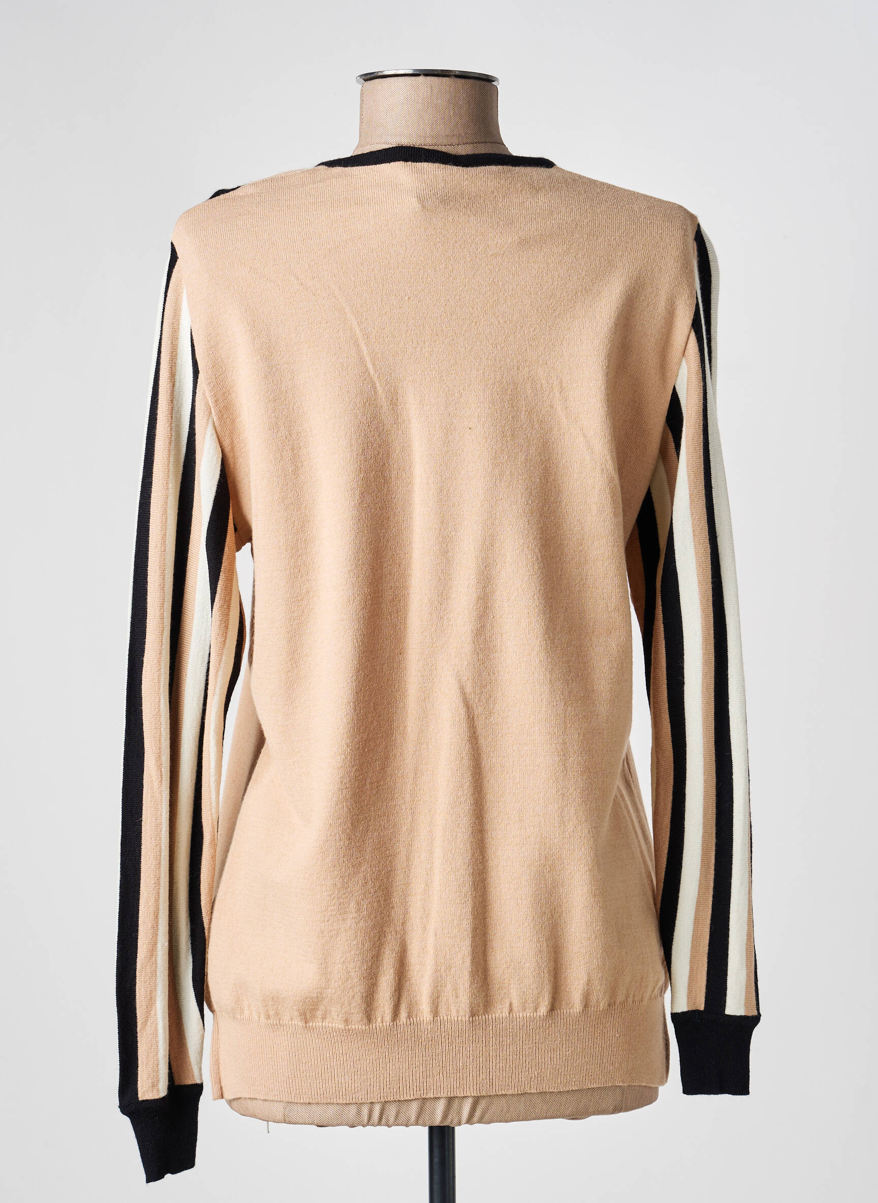 Pull col v manches longues beige GUY DUBOUIS femme
