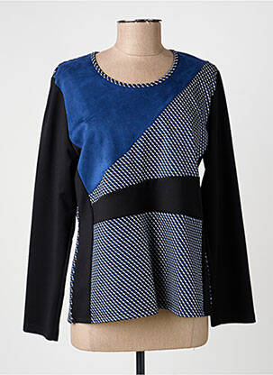 Top stretch manches longues bleu GUY DUBOUIS femme
