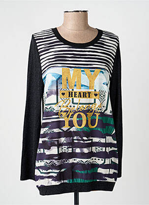 Top imprimé fantaisie manches longues bleu GUY DUBOUIS femme