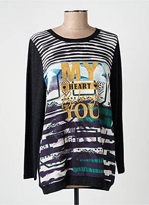 Top imprimé fantaisie manches longues bleu GUY DUBOUIS femme