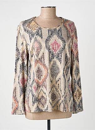 Pull coupe droite manches longues marron GUY DUBOUIS femme