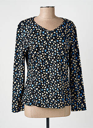 Top tissage jersey manches longues bleu GUY DUBOUIS femme