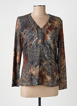 Top stretch manches longues marron GUY DUBOUIS femme