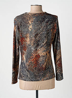 Top stretch manches longues marron GUY DUBOUIS femme