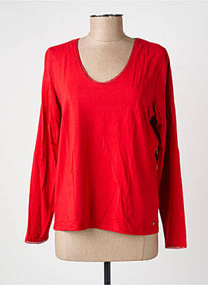 Top tissage jersey manches longues rouge JULIE GUERLANDE femme