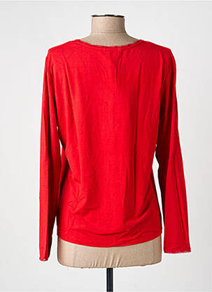 Top tissage jersey manches longues rouge JULIE GUERLANDE femme