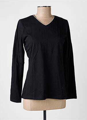Top tissage jersey manches longues noir JULIE GUERLANDE femme