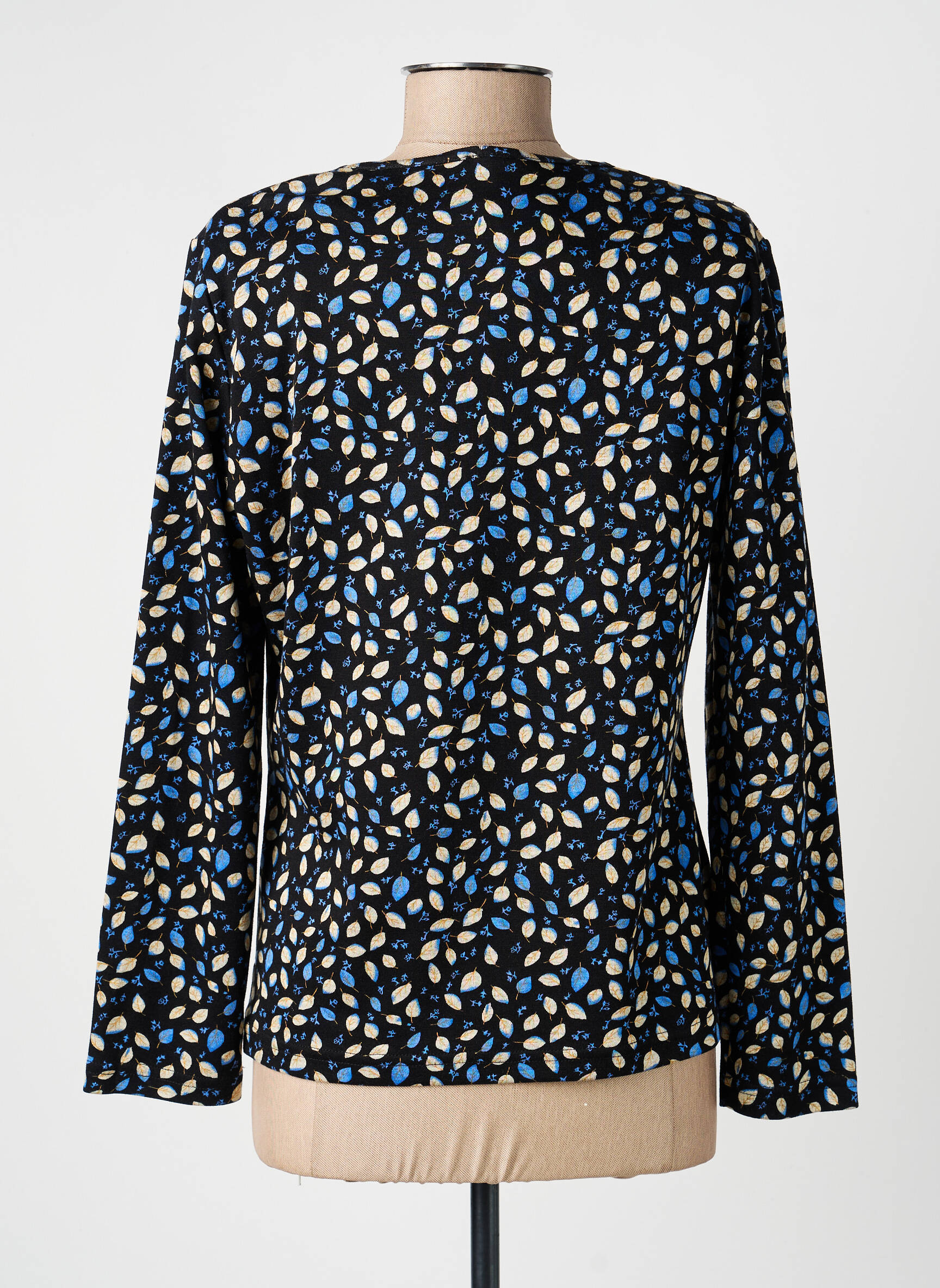 Top tissage jersey manches longues bleu GUY DUBOUIS femme