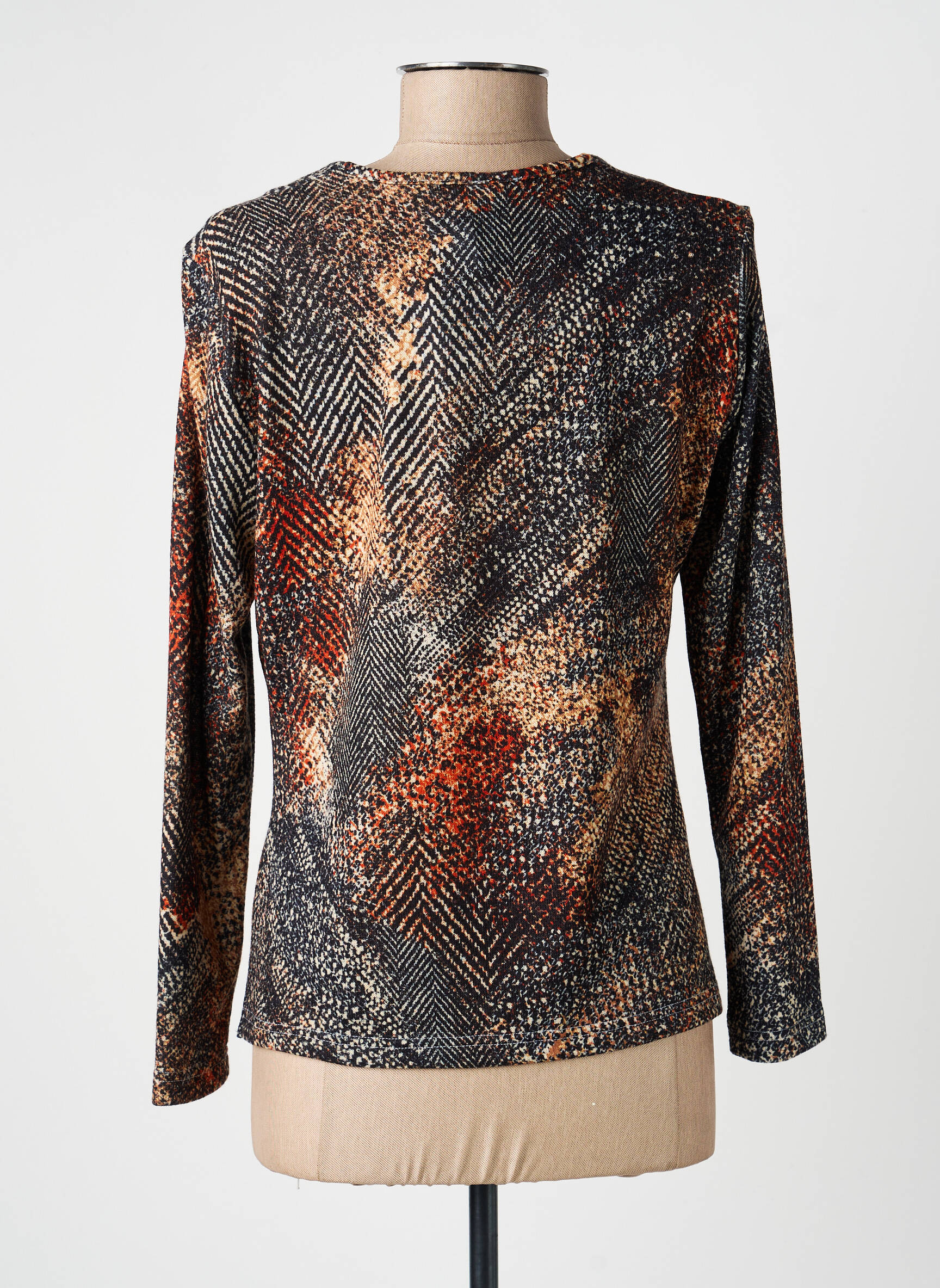 Top stretch manches longues marron GUY DUBOUIS femme