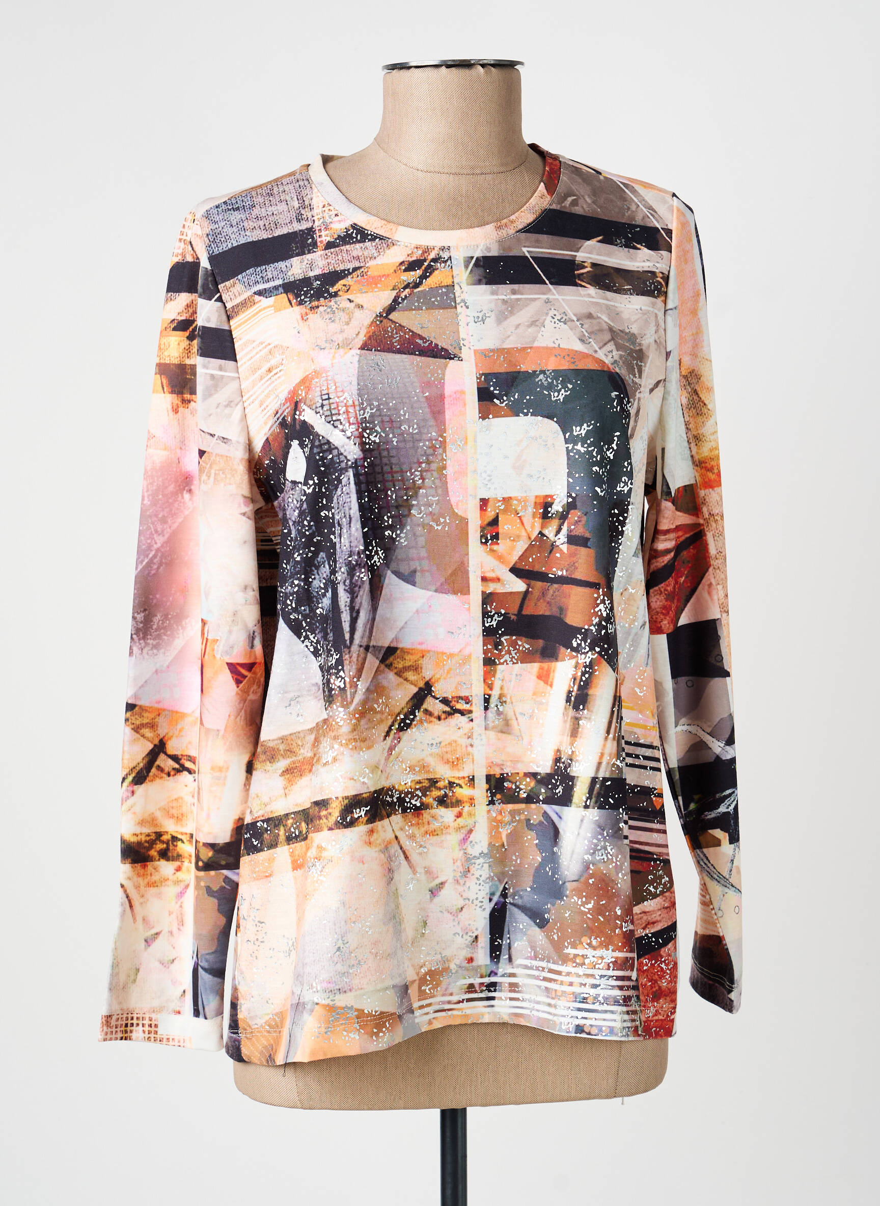 Top tissage jersey manches longues beige GUY DUBOUIS femme