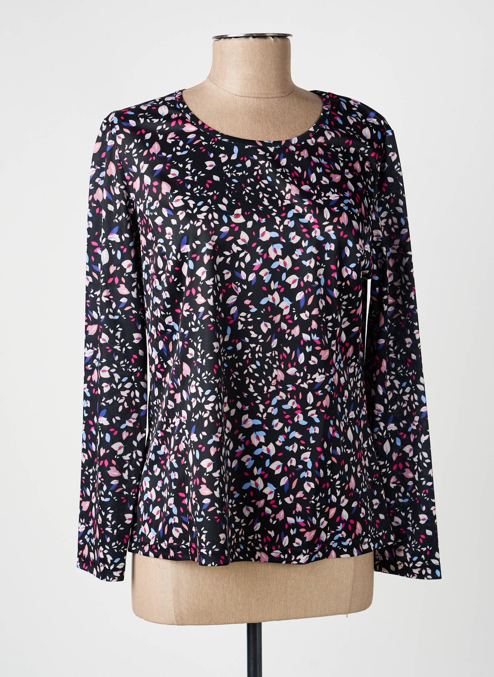 Top imprimé fantaisie manches longues rose GUY DUBOUIS femme