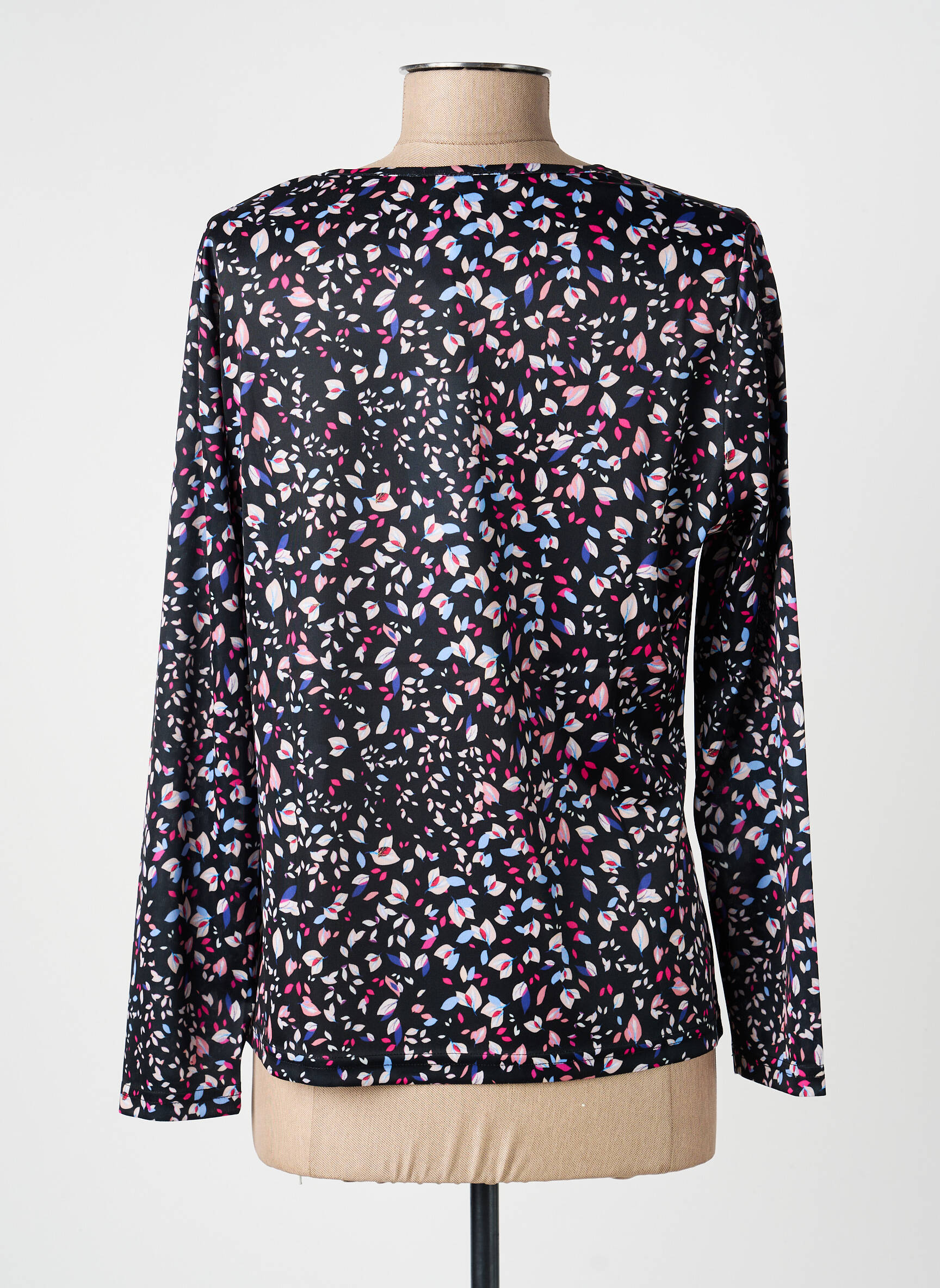 Top imprimé fantaisie manches longues rose GUY DUBOUIS femme